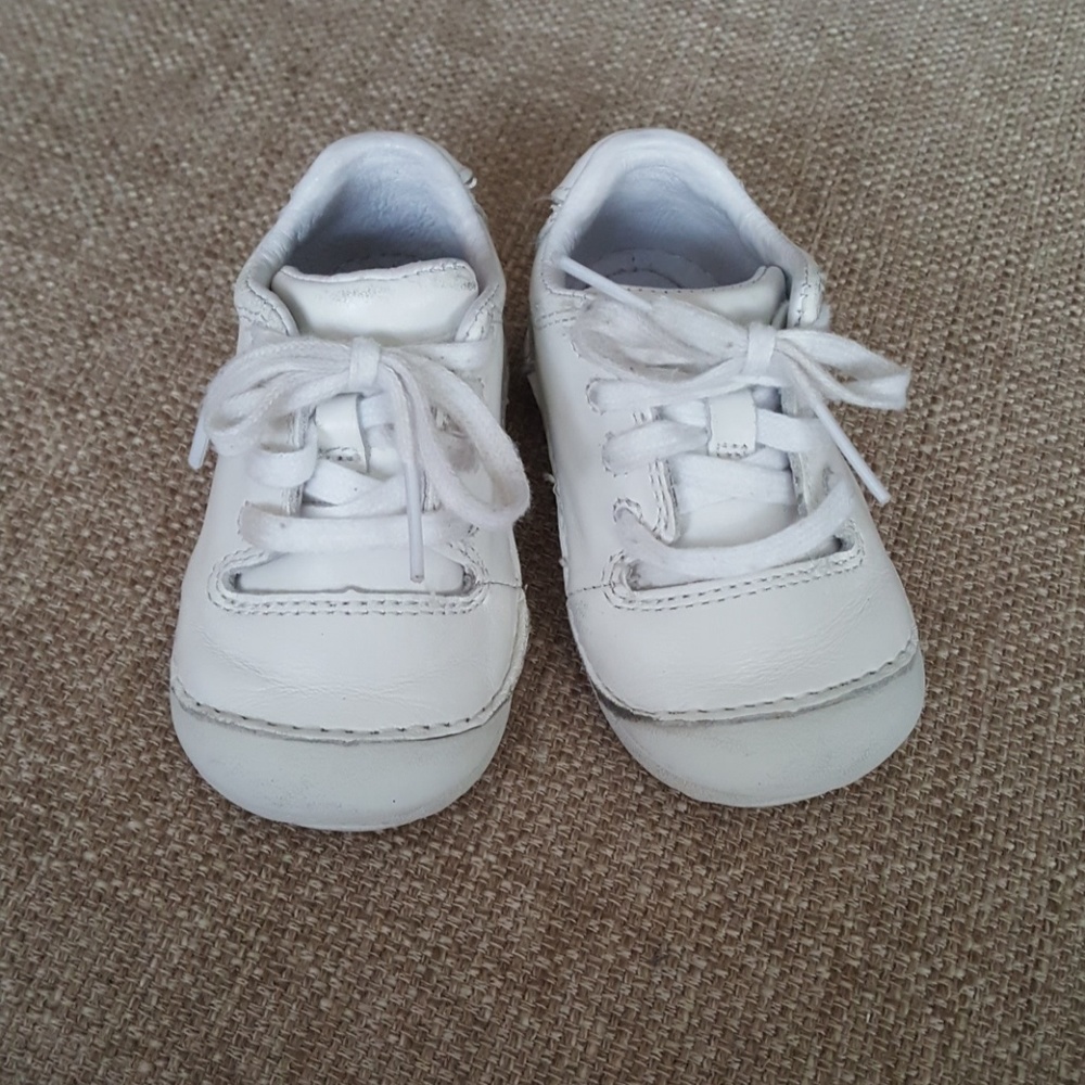 White leather Stride Rite baby sneakers
